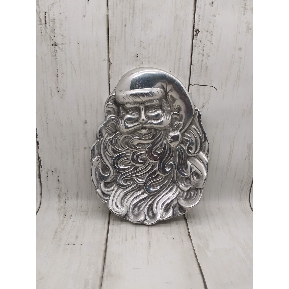 Vintage Silver Santa Clause Trinket Dish Hecho En Mexico (13)